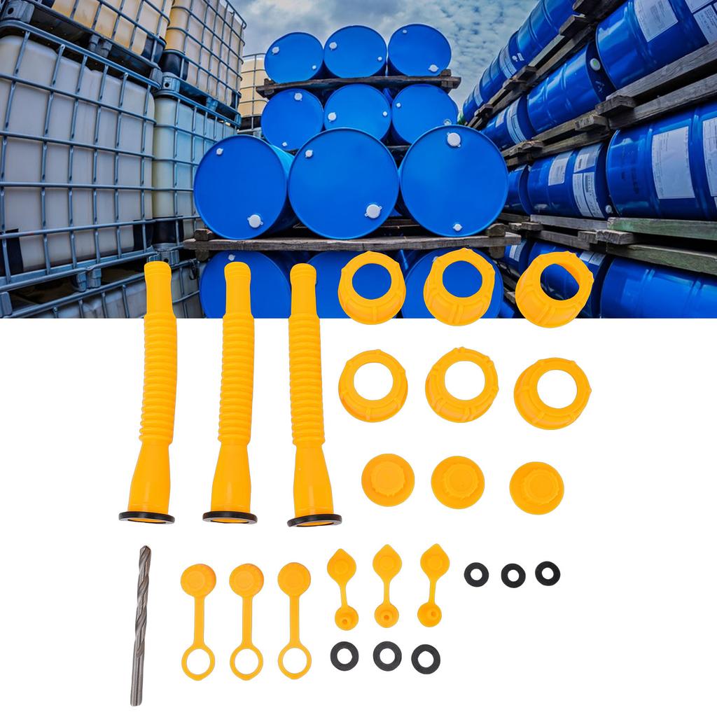 Gas Can Replacement Kit 3 Sets Gas Can Nozzle Replacement for 1, 2, 5, 10 Gallon Nozzle Nozzle Replacement Fuel   Vent   20cm