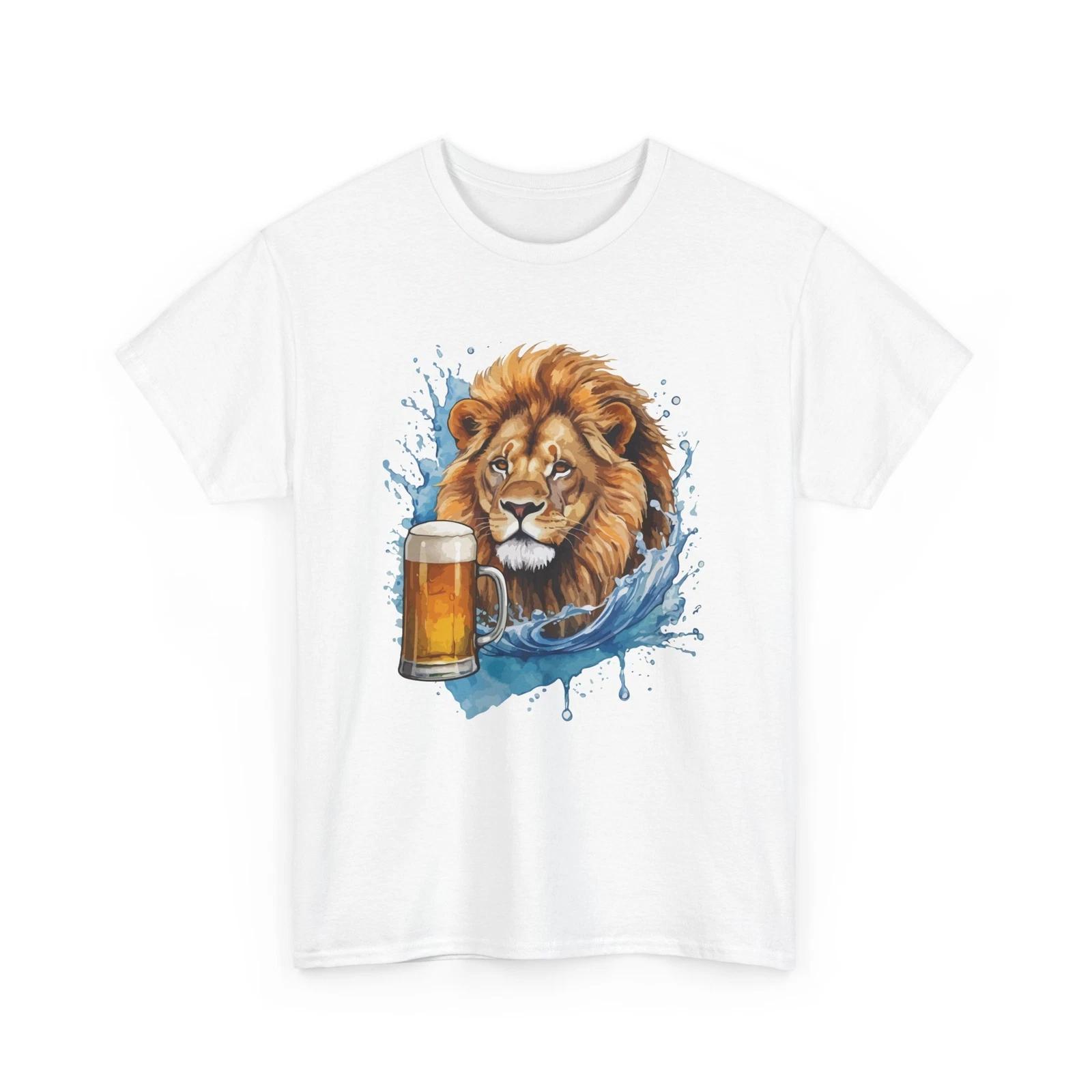 Beer Drinking Shirt | Funny Beer Shirt | Beer T-Shirt Funny Lion L