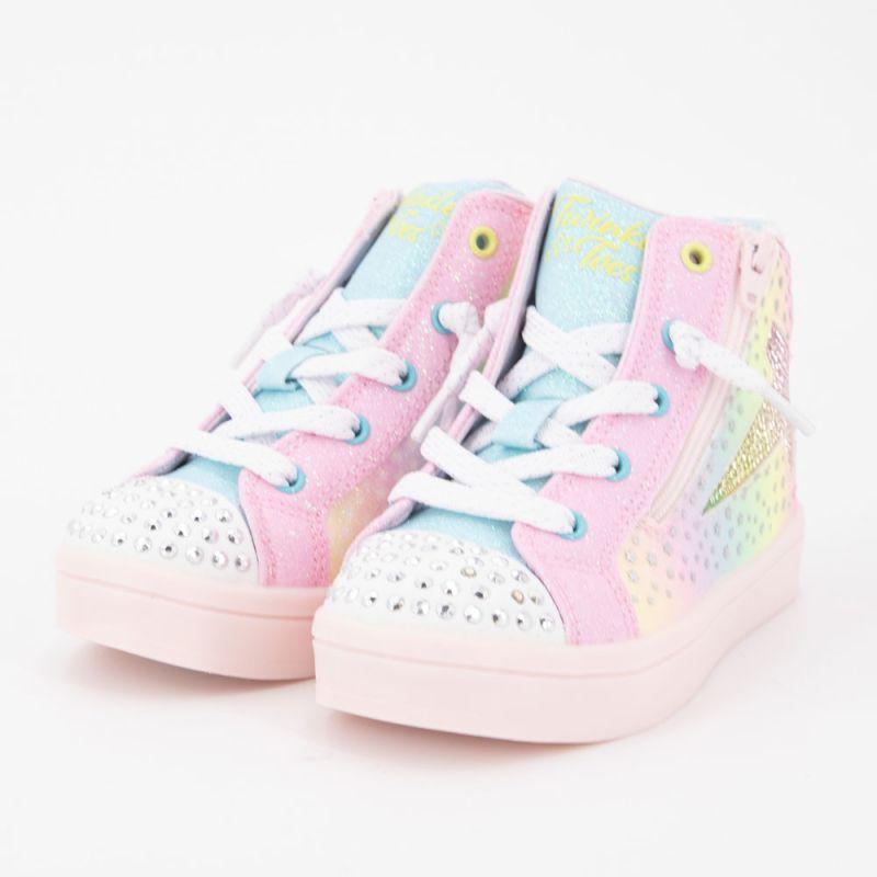 SKECHERS Children's Rainbow Sequin and Rhinestone Sneakers with Zip