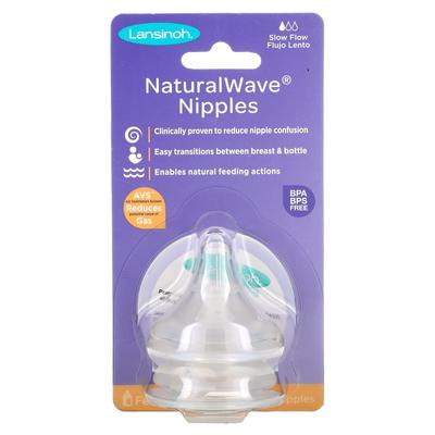 NaturalWave Nipples, Slow Flow, 2 Pack