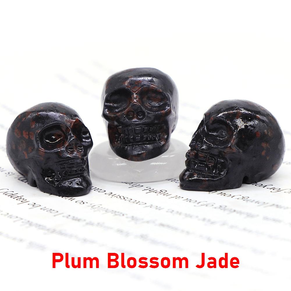 Natural Crystal Skull Ghost Head Statue Rose Quartz Stone Reiki Collectible Diy Gem Carved Spiritual Wicca Home Decor Gift 30Mm