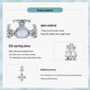 Retro Iris Cross Pendant In S925 Sterling Silver with Platinum-Plated Beads for DIY Jewelry