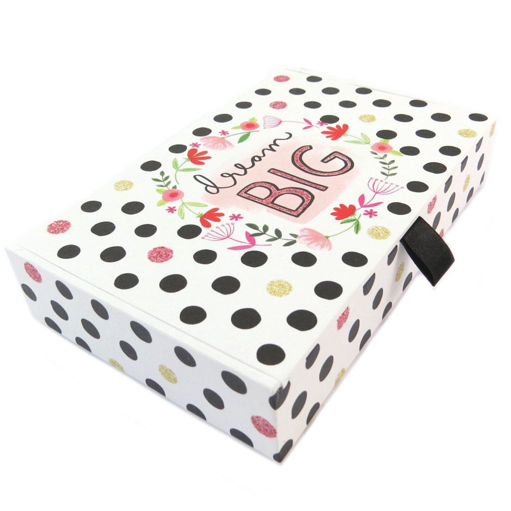 Les Trésors De Lily [P5717] - Set of 3 Nesting Souvenir Boxes 'Dream Big' Pink Beige - 23x16. 5x6 Cm