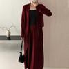 Le Kasha Temperament 100% Pure Wool Machine-Washable Women's Summer Slimming Waist Umbrella Skirt Long Dress
