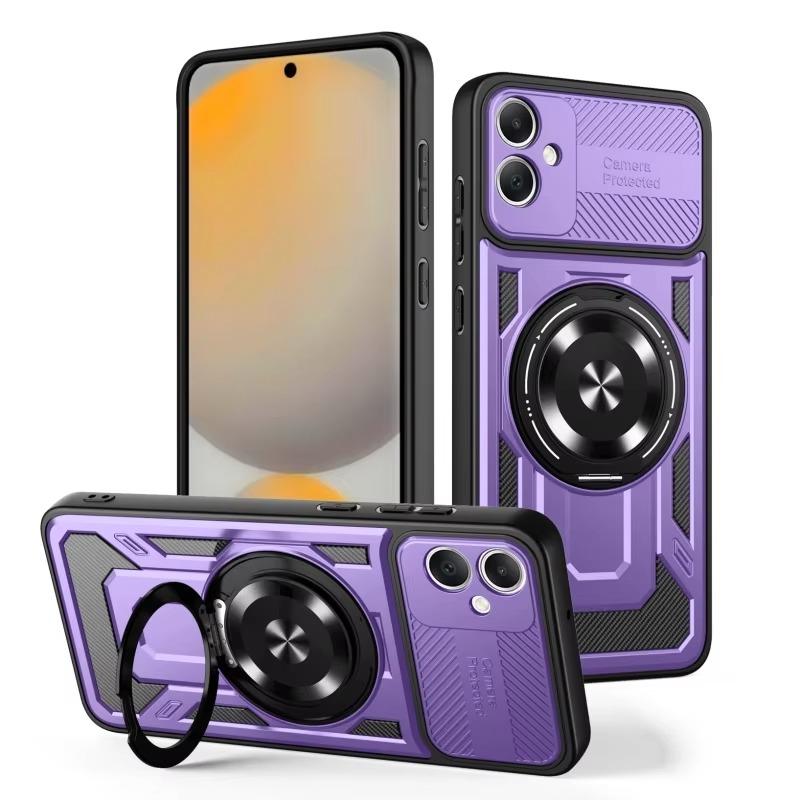 

Luxury Magsafe Magnetic Wireless Charging Armor Case For Samsung Galaxy A05 Military Finger Ring Holder Protective Case For Galaxy A05 фиолетовый