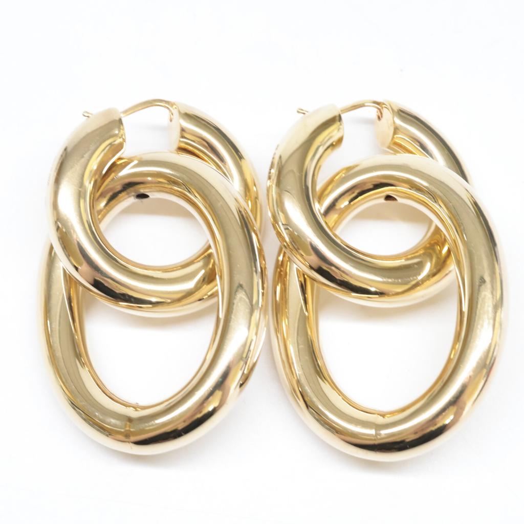 JIL SANDER [Beautiful condition] 925 double hoop earring Gold colorUsed