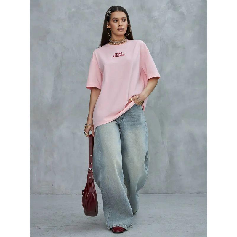Loose Printed T-shirt Top Western Style New Fashion Print Letter Loose Cotton T-shirt Top