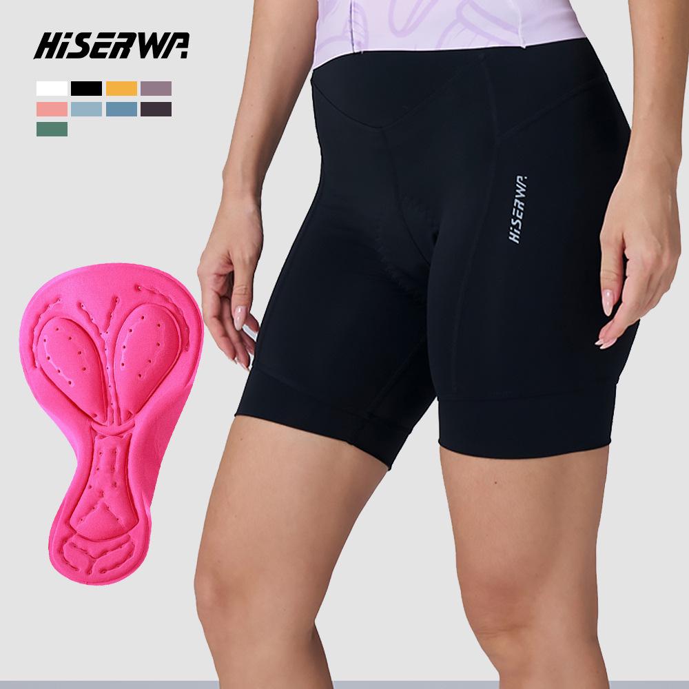 Hiserwa Women's Abdomen Control Cycling Shorts with Silicone Padded Hip Lift