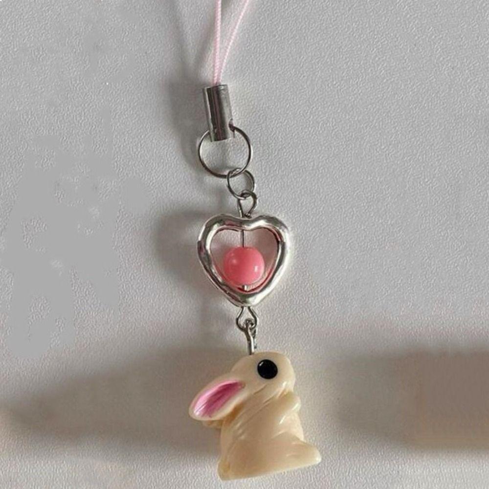 Phone Charm Rabbit Keychain Pendant Phone Strap Lanyard Jewelry Gift Cellphone Strap  Sweet Girls