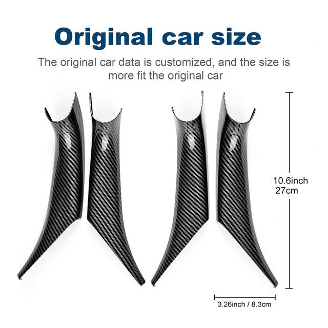 AIRSPEED Car Door Handle Pull Trim Cover for BMW X3 X4 G01 G02 2018- ABS Carbon Fiber Inner Window Lifting Switch Panel
