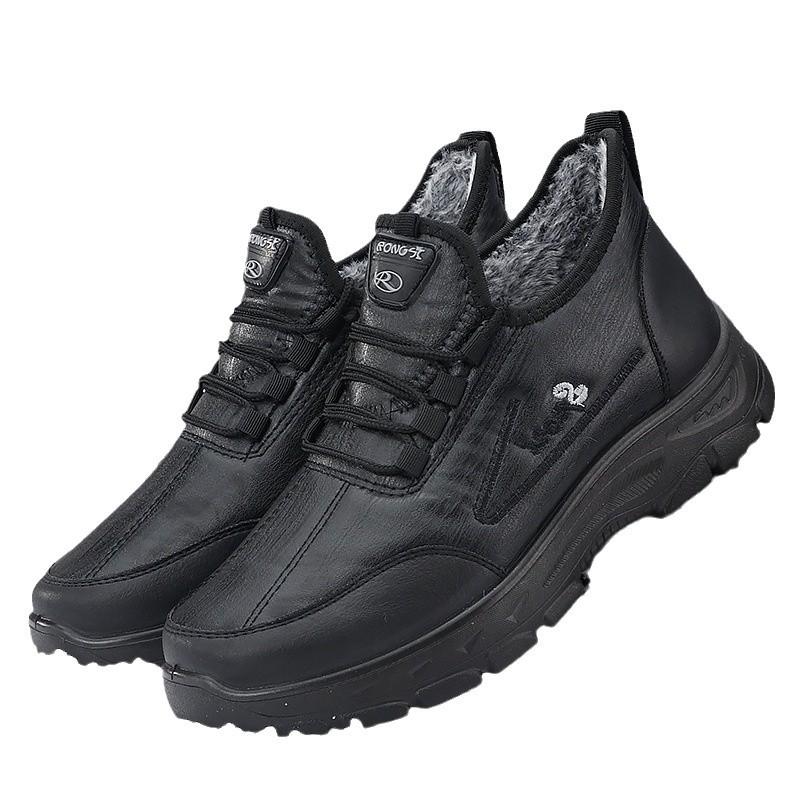 Peking bomullsskor herr sammet förtjockade herrskor vinter vardagsskor varma snökängor herr bomullsskor