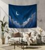 VIKAMA Ins Minimalist Crescent Moon Cloud Tapestry Healing Starry Sky Background Cloth Living Room Decoration
