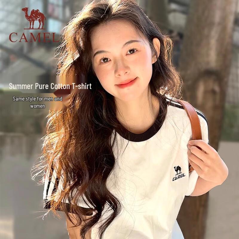 CAMEL Dilraba-endorsed Pure Soft Cotton Loose Fit Unisex Short Sleeve T-shirt XS