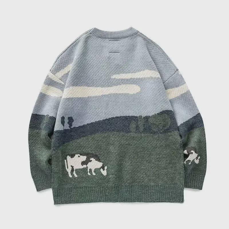 2023 Autumn/Winter Unisex Retro Knit Sweater – American Fashion Brand