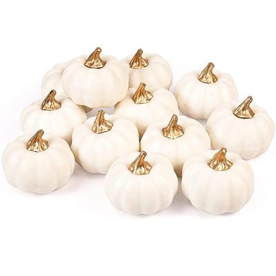 12er-Pack künstliche Weihnachts-Kürbis-Sets aus Schaumstoff, Simulations-Kürbis-Ornament für den Herbst