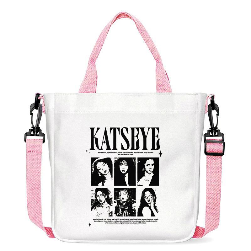 

Casual Outdoor Organizer KATSEYE Printed Crossbody Bag Canvas Shoulder Bags 23 x 23 x 5CM