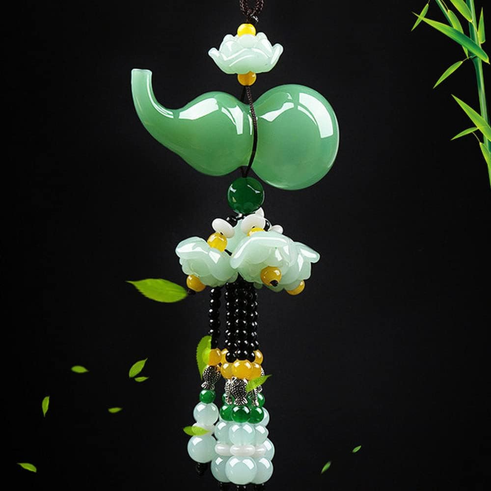 Jade Pendant, Jade Gourd Car Pendant Car Rearview Mirror Decoration Accessories Car Ornaments