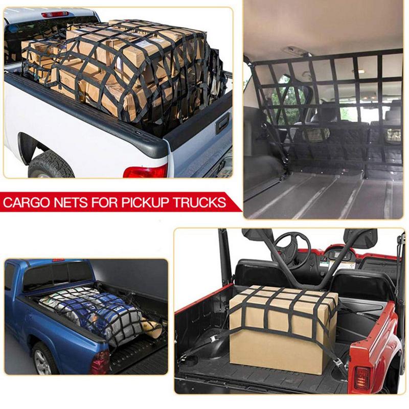 Truck Bed Cargo Net 4 X 4 Cargo Net For Pickup Truck Bed Truck Bed Cargo Stretches To 12 X 18Rugged Truck Bed Cargo Net Heavy