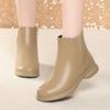 3.5cm Fashion Comfortable Soft Leather Boots Women's Fur Shoes Winter 2025 Med Square Heels Warm Short Plush Ankle Boots Office