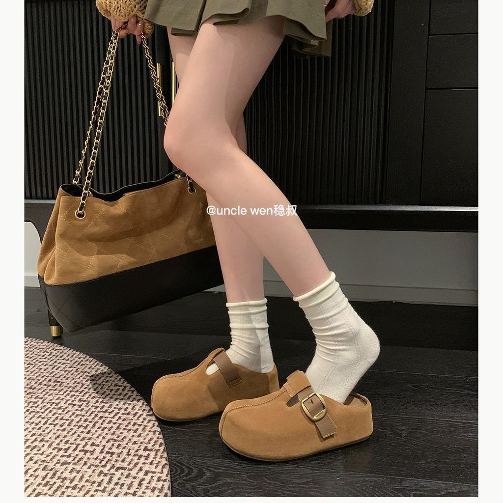 California Day ~ Birkenstock Shoes Women's Autumn New Retro Lightweight Heightened One Foot Toe Slipper Girl