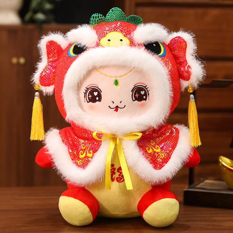 1Pcs Snake Plush Toys Kawaii The Year Of The Zodiac Snake Mascot Cute Snake Plush Animal Doll Stuffed Animal Home Decoration