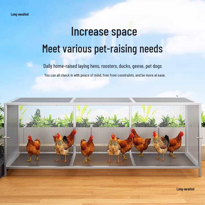 Large Rustproof Multi-Animal Coop: Pigeon, Rabbit, Chicken – Thick Iron Wire Mesh