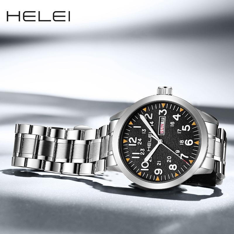 Mens Watch Classic Tactical Analog Quartz Watches Luminous Markers Day & Date Waterproof Casual Dress Watch