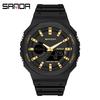Sandafeng Student Simple Dual Display Synchronous Movement Electronic Watch Waterproof Multi-Function