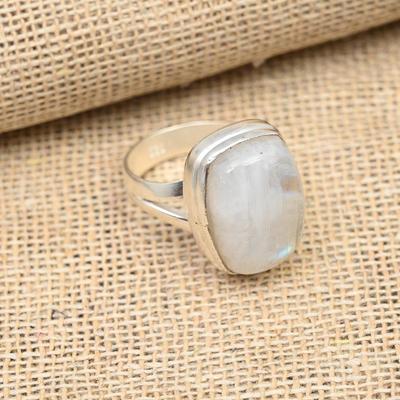 Pietra di Luna Arcobaleno Gemma Argento Sterling 925 Fatto a Mano Anello Gioiello Incredibile