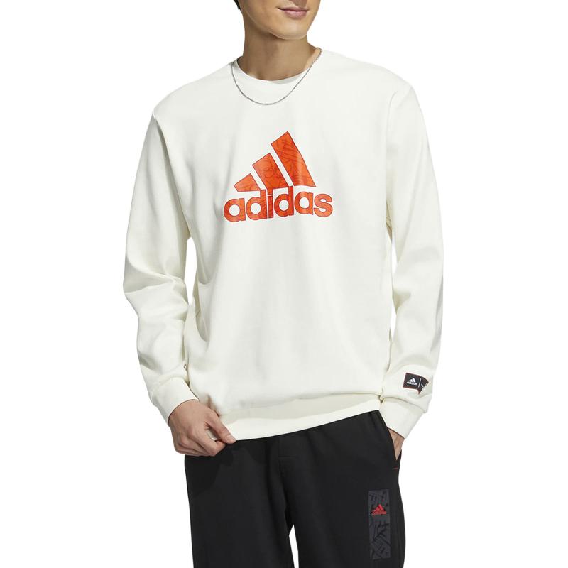 Adidas CNY Sweatshirts Men's White Crew Neck Moderate Regular HZ3024