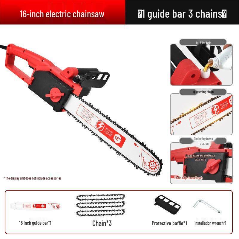 High-Power Handheld Electric Chainsaw for Home Woodworking & Tree Pruning