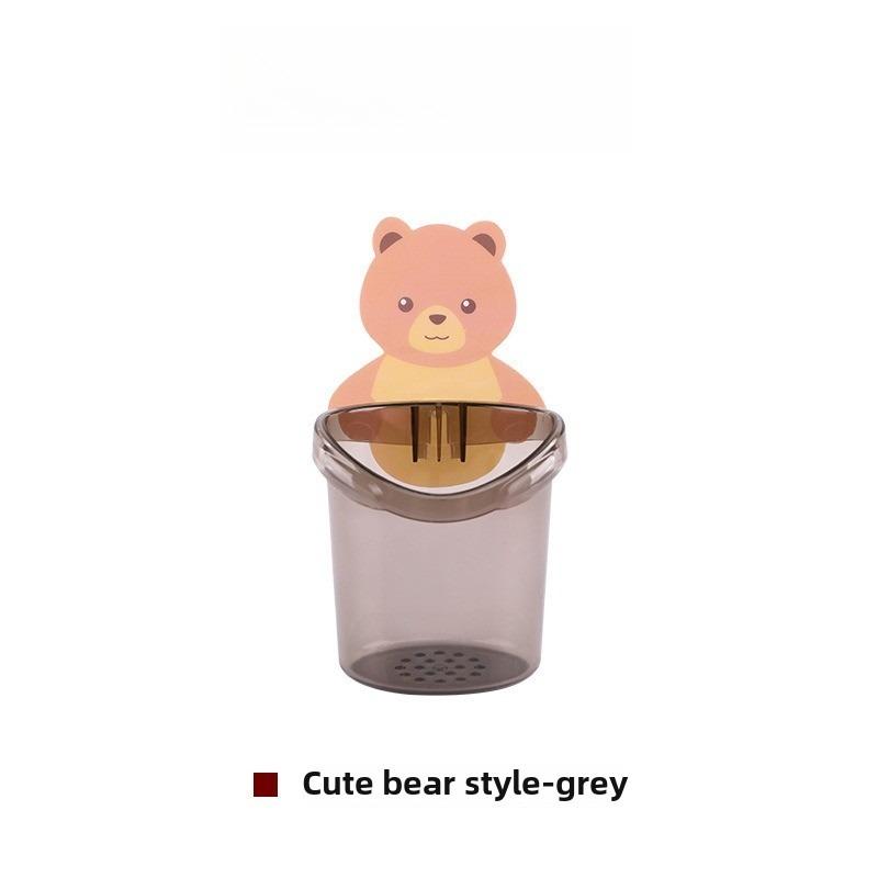 

Держатель для зубных щеток в виде медведя, настенный, без сверления, органайзер для детской ванной комнаты, милая нескользящая полка Cuddle, аксессуары для ванной комнаты, держатель для щеток