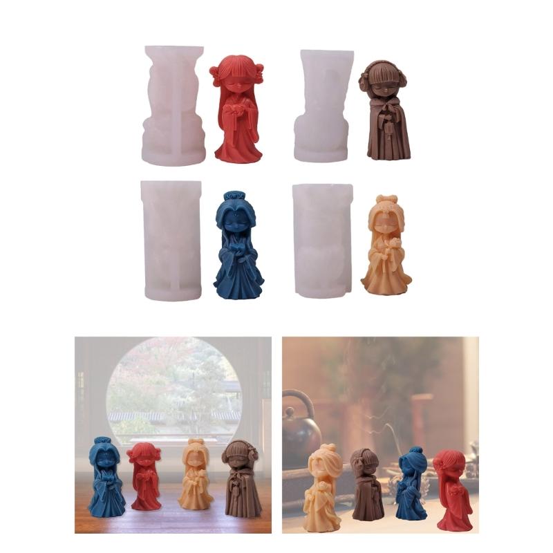 Little Girl Silicone Candle Mold Desktop Ornament DIY Crafts Epoxy Resin Molds