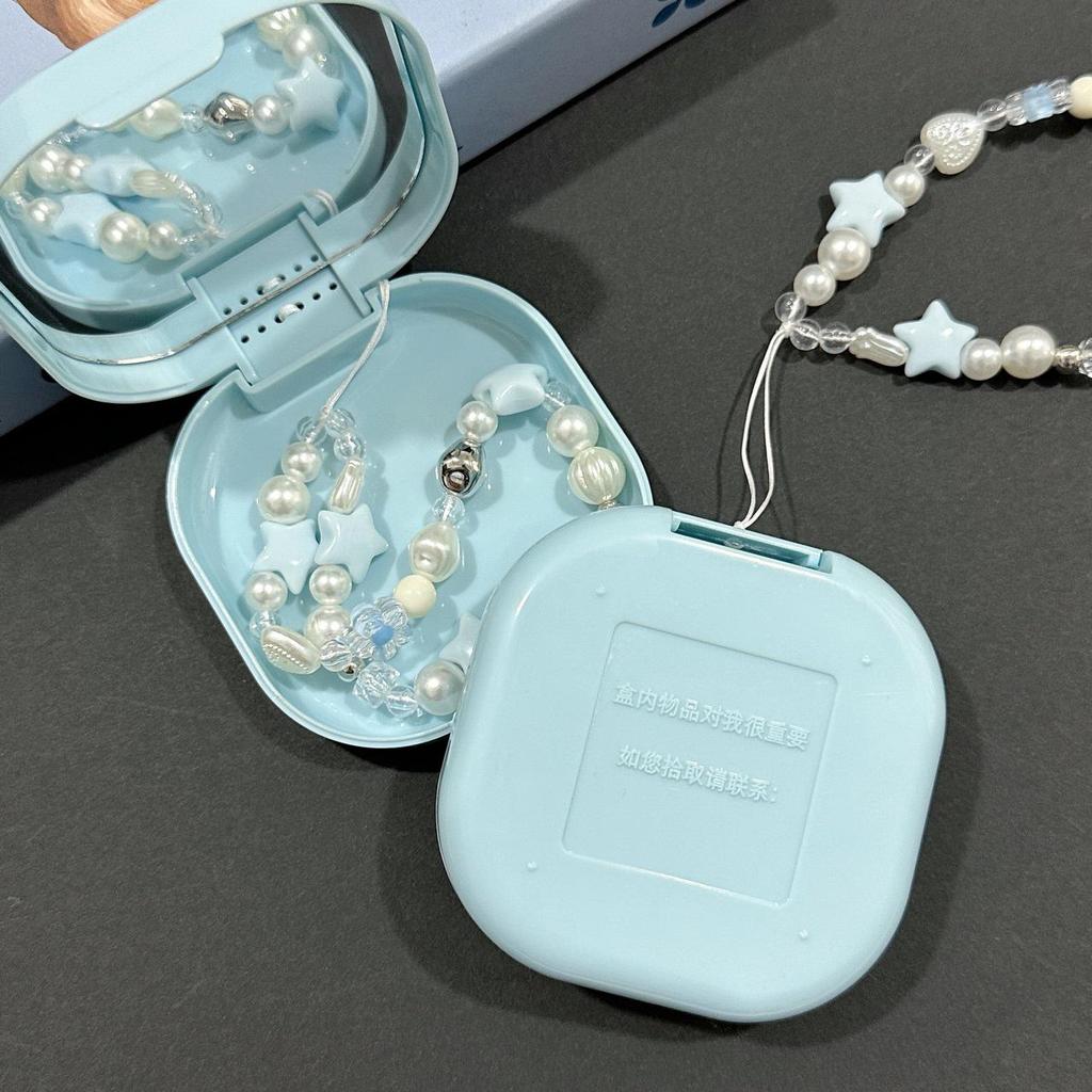 Orthodontic Storage Box with Mirror & Lanyard - Portable Case for Braces, Dentures, or Retainers