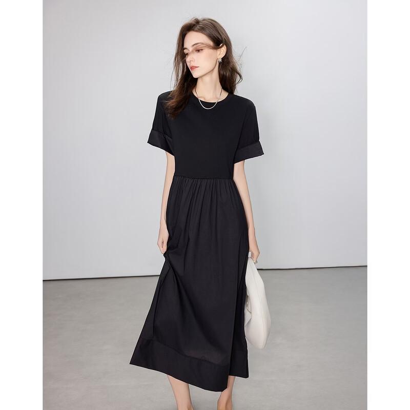 Women's French Style Cotton A-Line T-Shirt Dress