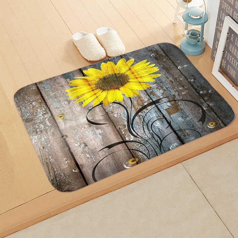 Carpet Kitchen Living Room Floor Mat Carpet Door Mat Sunflower Non-slip