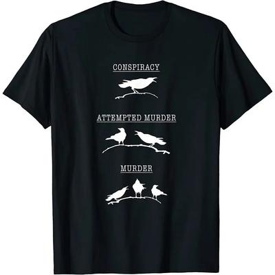 Crow Poetry Attempted Murder Skull Gothic Edgar T-Shirt