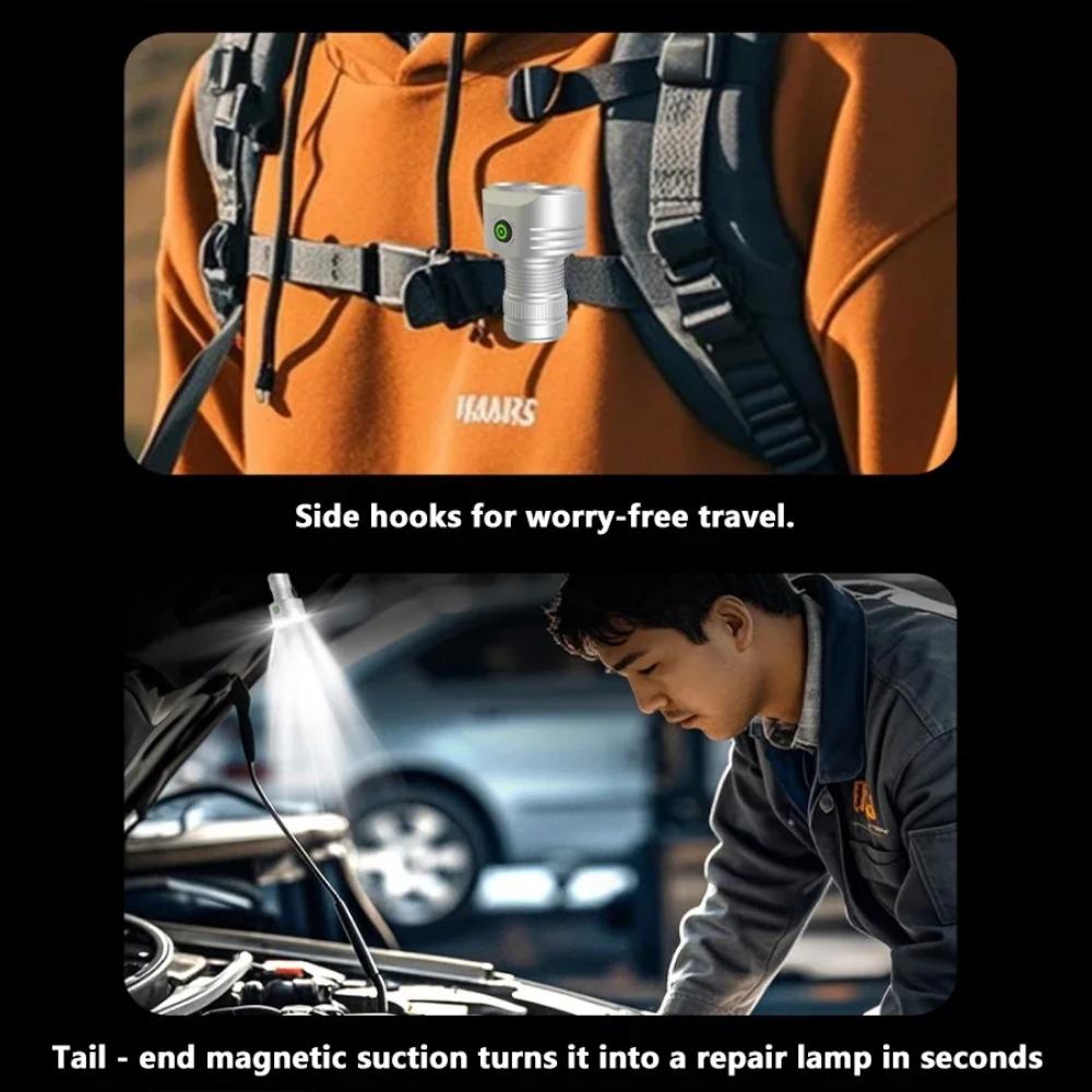 3000LM 6 LED Flashlight 4 Modes USB Rechargeable Torch Super Bright Outdoor Camping Light with Magnetic Emergency Work Lamp