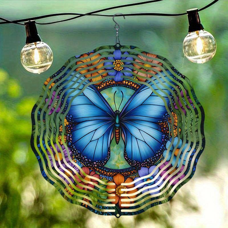 10 Inch Hanging Wind Spinner with 360 Degree Hook for Balcony Garden Decor Spring Summer Outdoor Decoration
