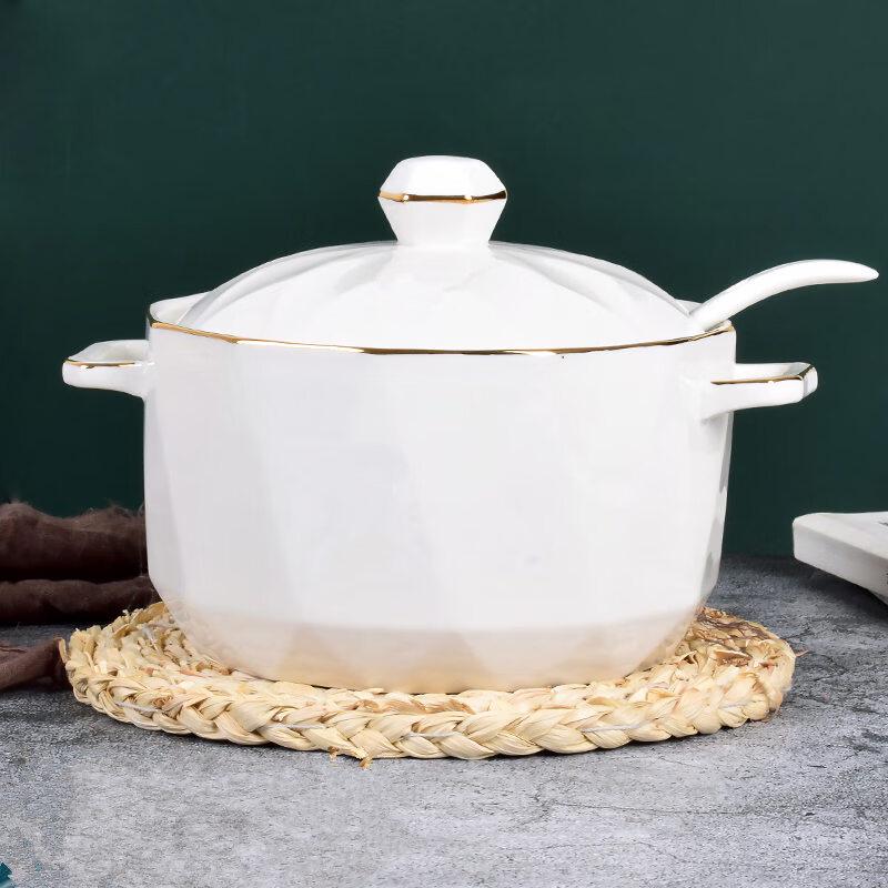 Ceramic Lard Oil Storage Jar with Spoon