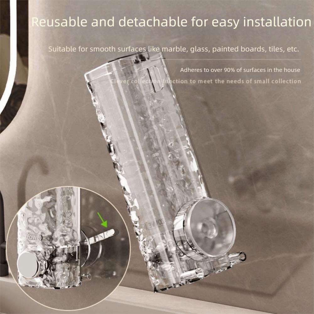 Suction Cup Wall-mounted Soap Dispenser Transparent Manual Press Hand Soap Press Bottle INS Easy To Install