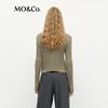 MO&Co. Women's Linen Blend Slub Knit Cardigan