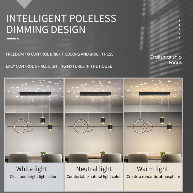 Restaurant Lights, Starry Sky, Light Luxury Ceiling Lights, Modern, Simple, Creative, Personalized Art, Long Bar Dining Table LE