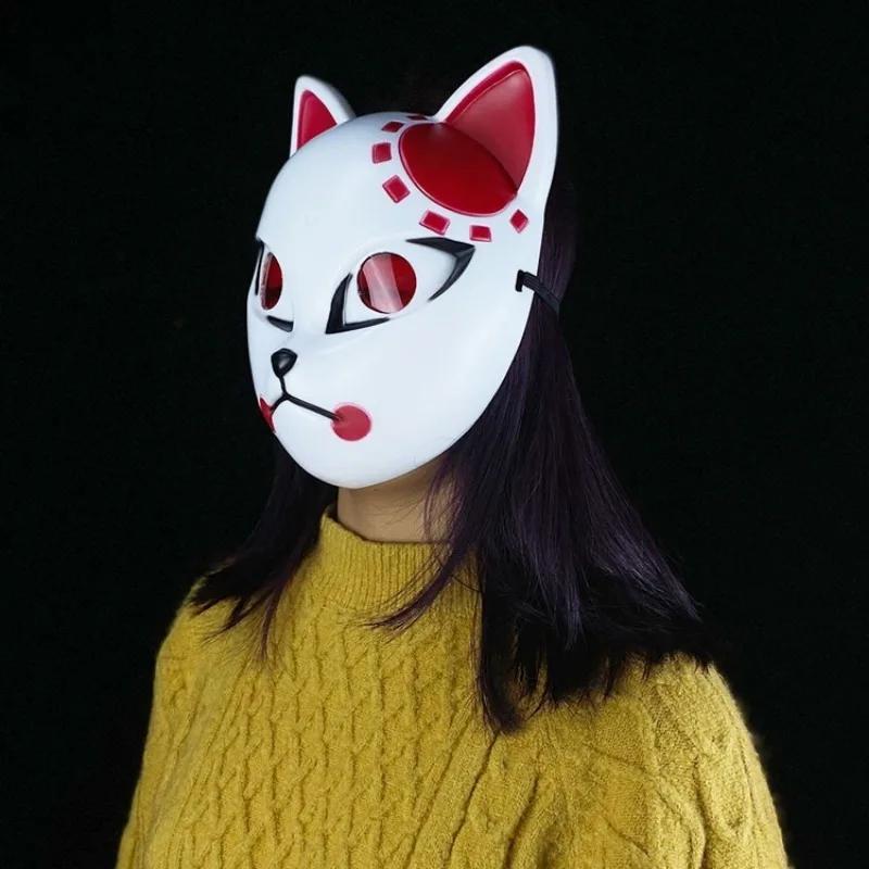 Anime Demon Slayer Fox Mask Tanjiro Hotaru Makomo Sabito Masquerade Halloween Party Costume Custom Prop Cosplay Accessory Mask