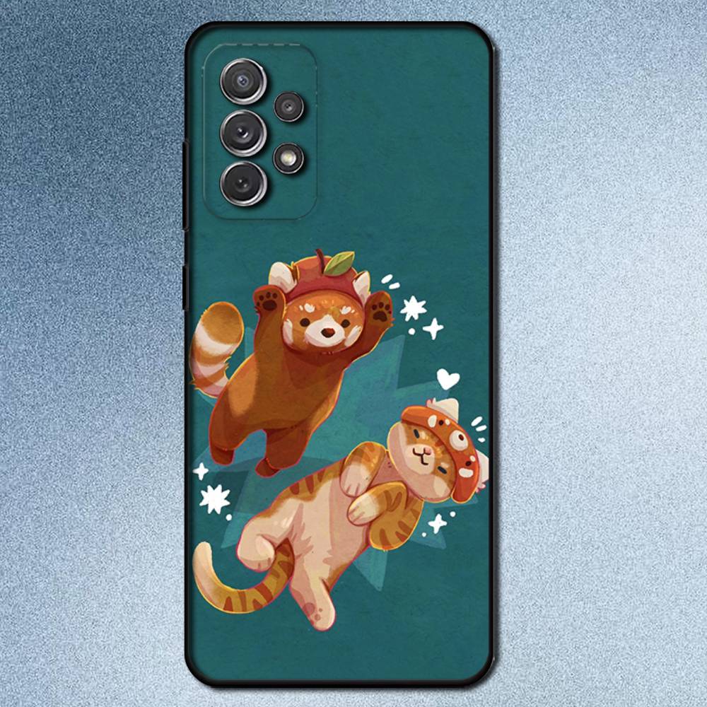 

Cute Red panda Animal Phone Case For Samsung S25,S24,S21,S22,S23,S30,Ultra,S20,Plus,Fe,Lite,Note,10,9,5G Black Cover Samsung S25