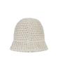 Bajal Monogram Label Knit Punching Summer Bucket Hat Cream
