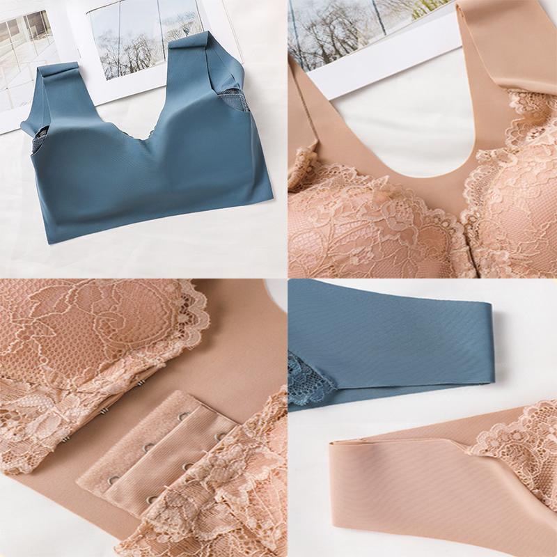 Δαντελέ Σουτιέν για Γυναίκες Μεγάλο Μέγεθος Αθλητικό Σουτιέν Χωρίς Ραφές Εσώρουχα Push Up Σουτιέν με Μπροστινή Κούμπωμα Σταθερή Κούπα Δαντελέ Αθλητικό Τοπ Σουτιέν για Γυναίκες