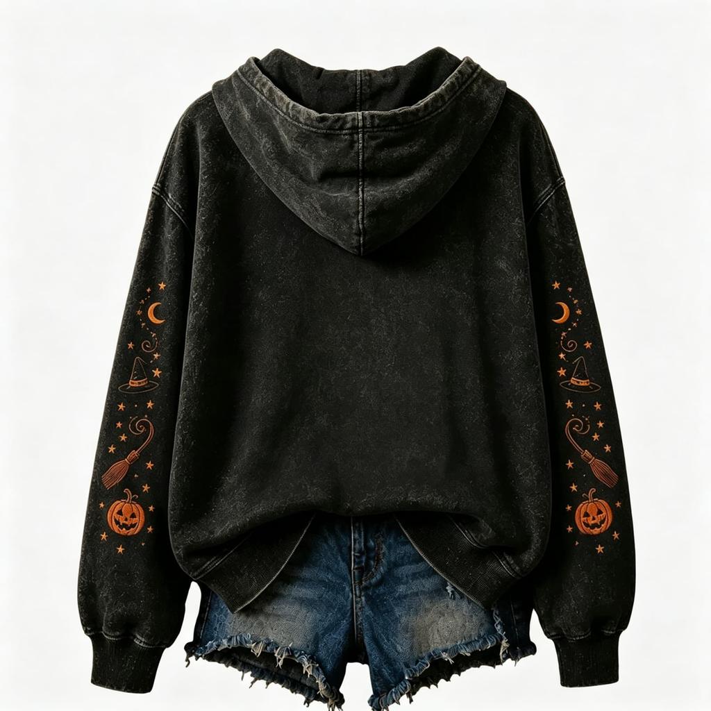 Women's Halloween Hoodie Long Sleeve Pullover Sweatshirt Casual Top
