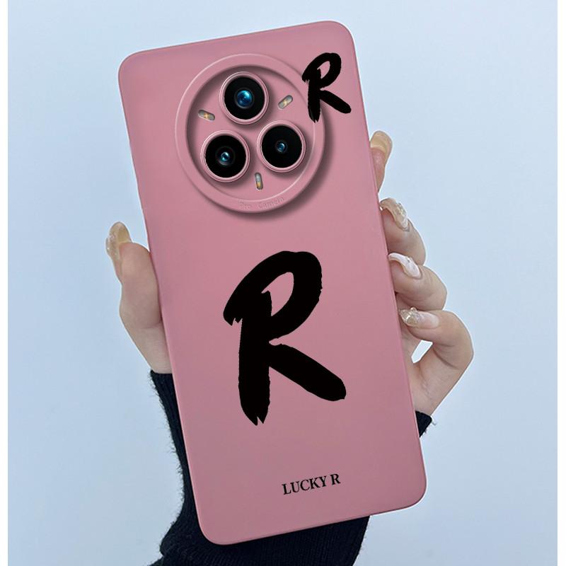 For Realme 14 Pro 14Pro+ 5G Cover Case Lucky Initial Letter Couple Silicone Soft Phone Bumper for Realme14 Pro Plus 2025 Casing