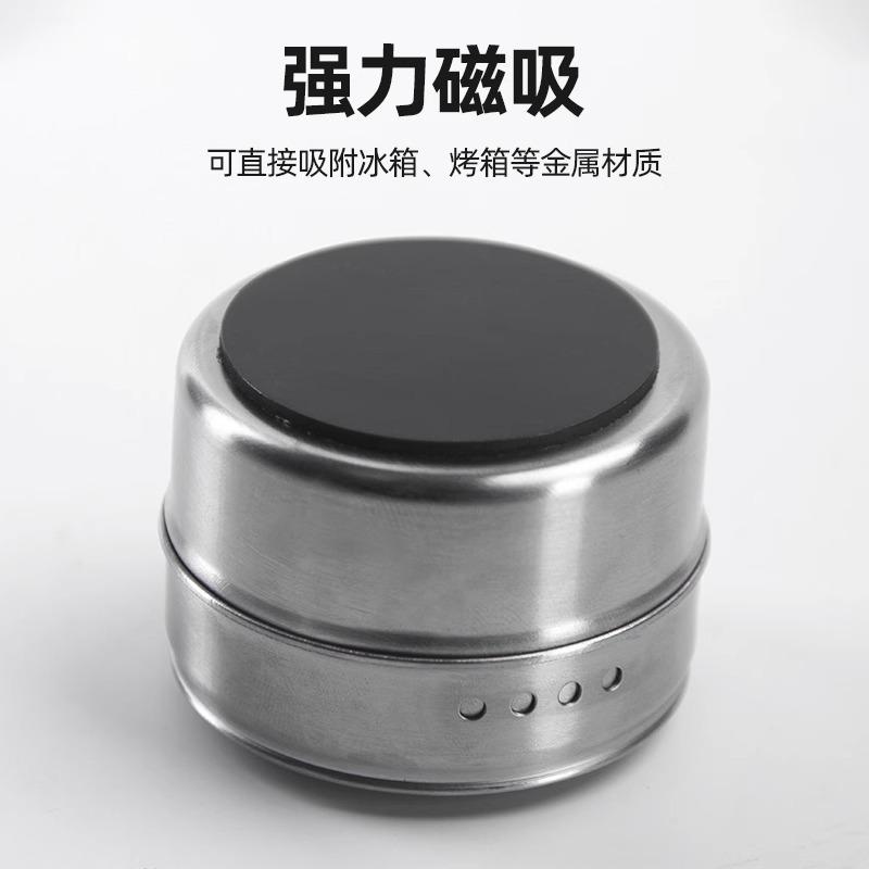 New Magnetic Wall-mounted Seasoning Box Stainless Steel Kitchen Good Seasoning Box Barbecue Sprinkler Octagonal Storage Box